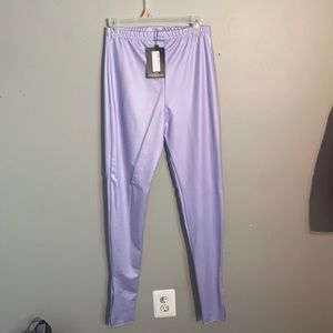 Faux leather split hem pants from PrettyLitteThings